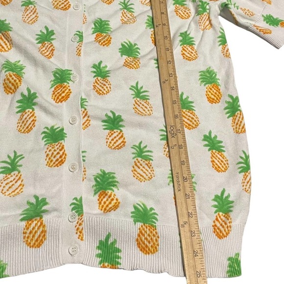 Woman Within Cotton Pineapple Short Sleeve Cardigan Sz 18/20 - Picture 7 of 7